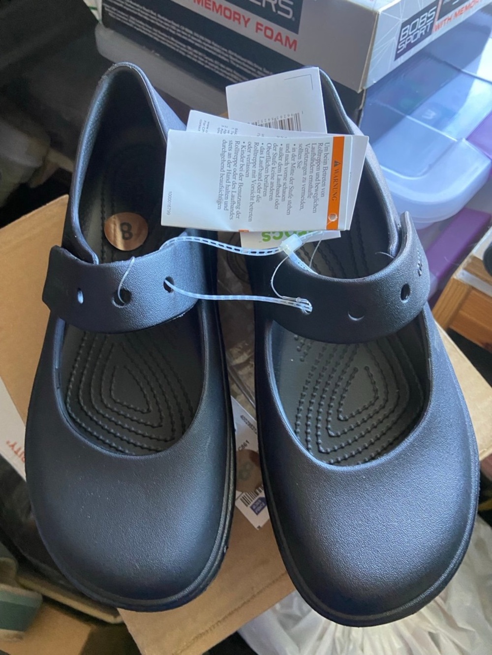 CROCS Black MARY JANE Platform Clogs